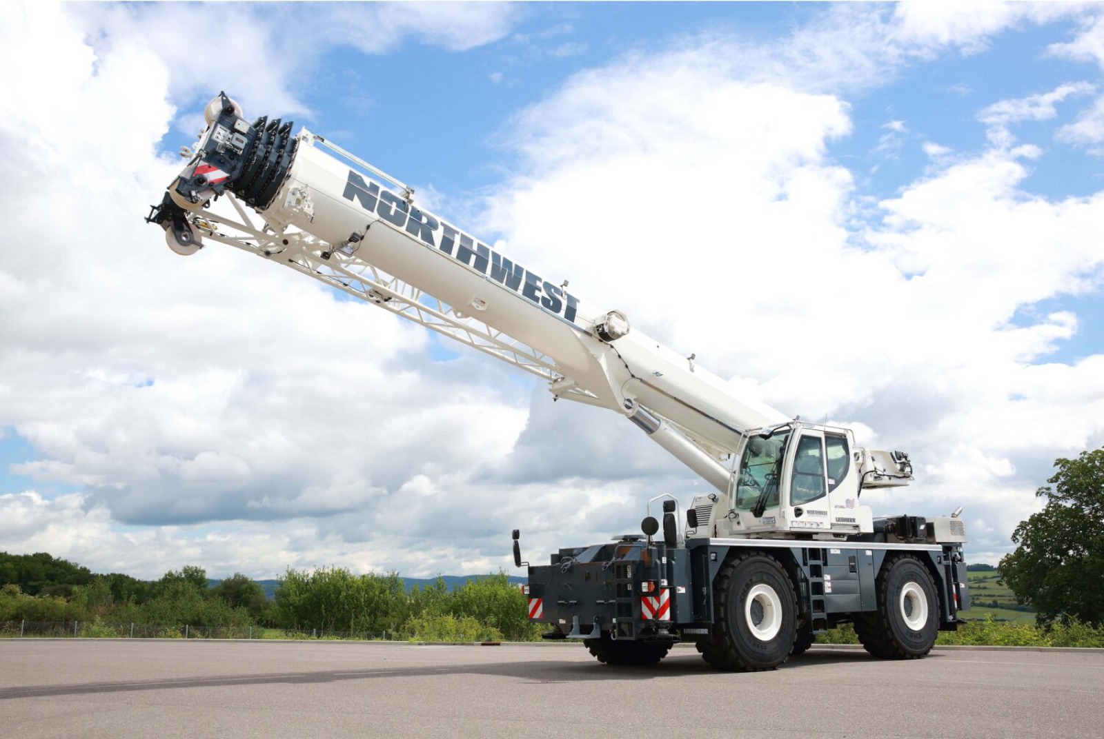 Northwest rough terrain crane on a job site