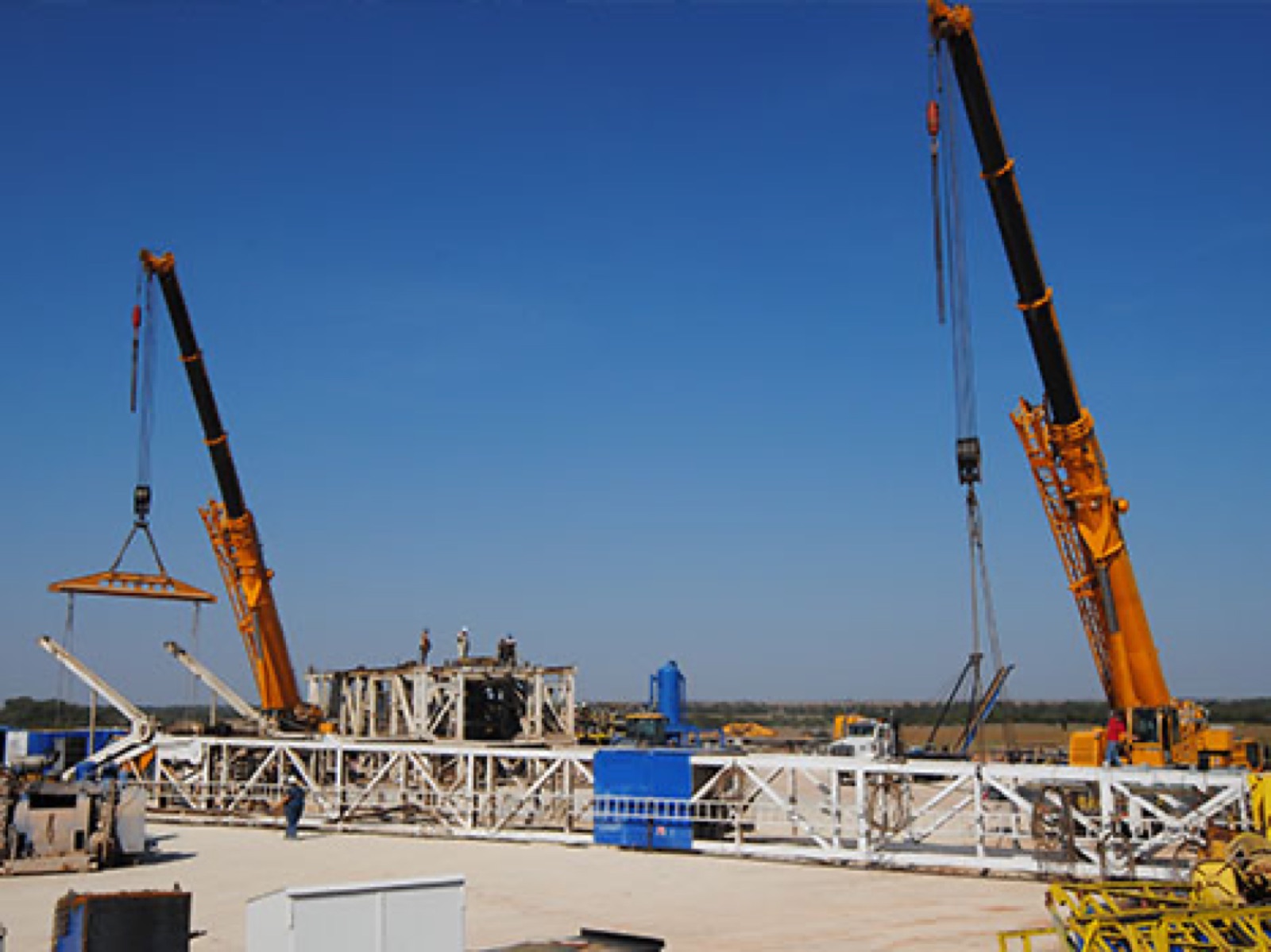 Crane work at an oil and gas facility